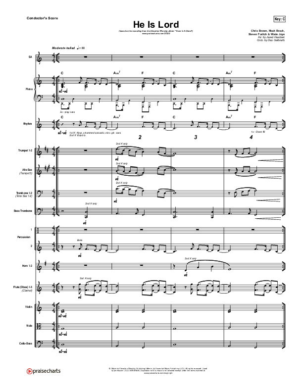 He Is Lord Conductor's Score (Elevation Worship)