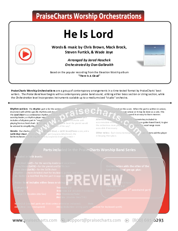 He Is Lord Orchestration (Elevation Worship)