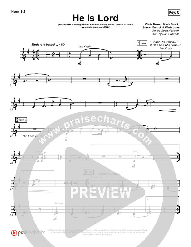 He Is Lord French Horn 1/2 (Elevation Worship)