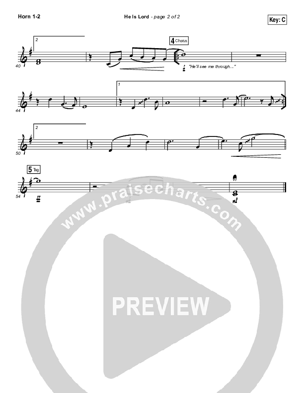 He Is Lord French Horn 1/2 (Elevation Worship)