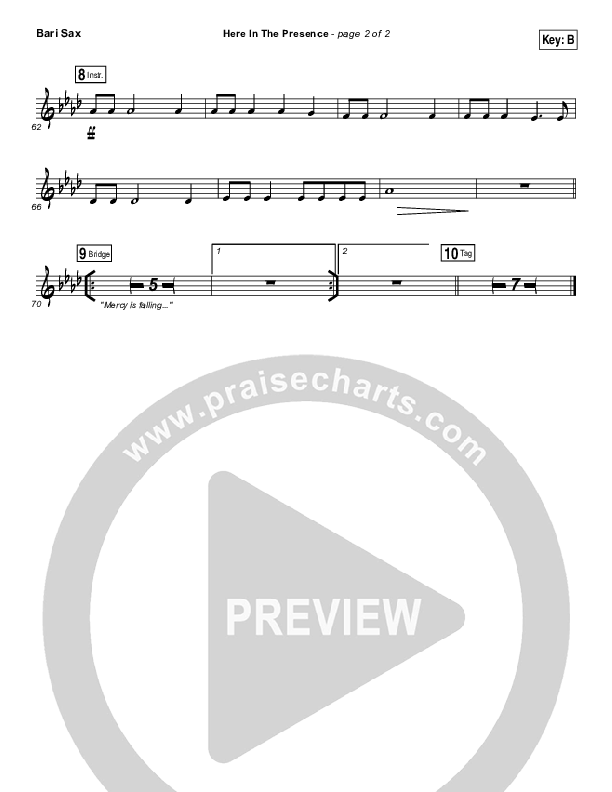 Here In The Presence Bari Sax (Elevation Worship)