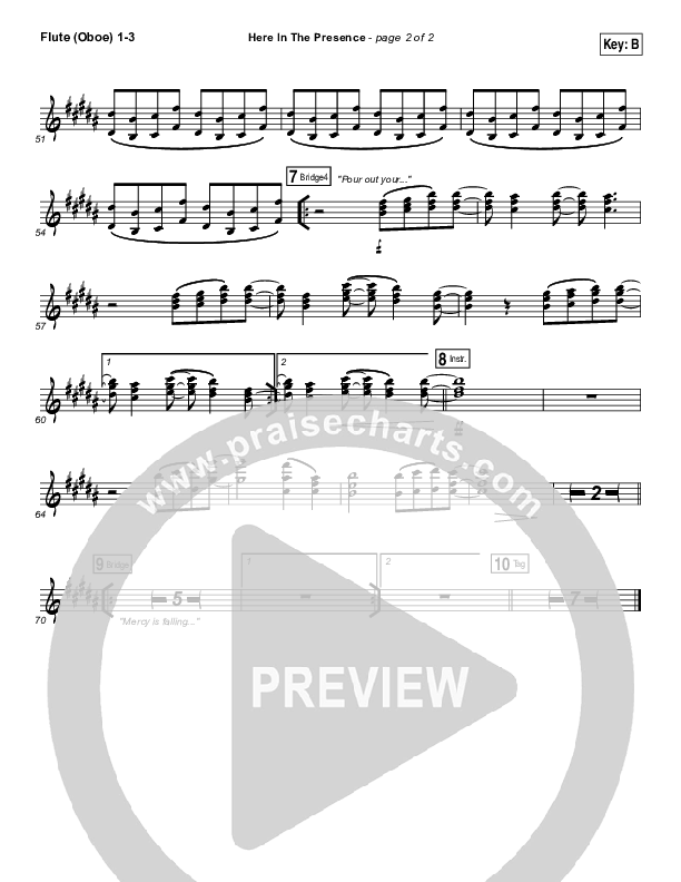 Here In The Presence Flute/Oboe 1/2/3 (Elevation Worship)