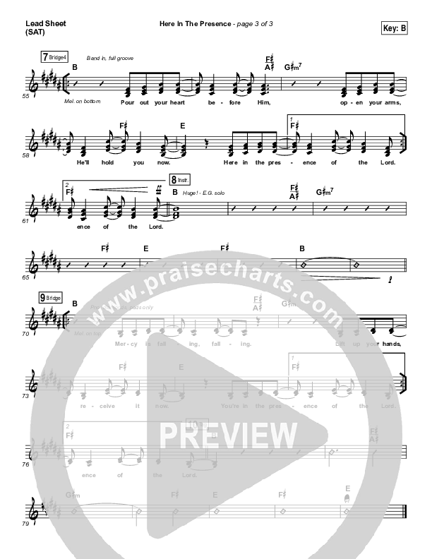 Here In The Presence Lead Sheet (SAT) (Elevation Worship)