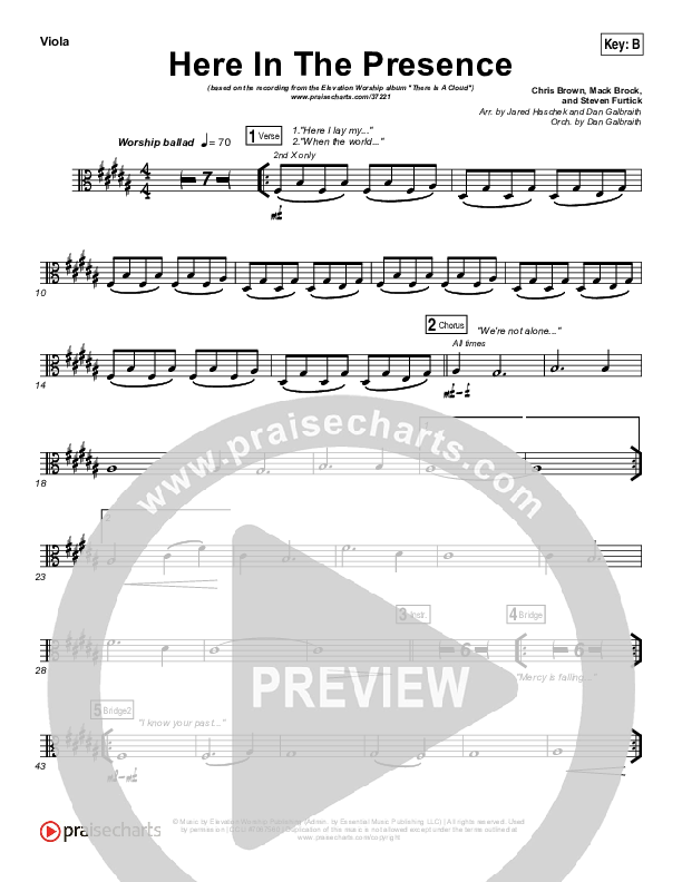 Here In The Presence Viola (Elevation Worship)