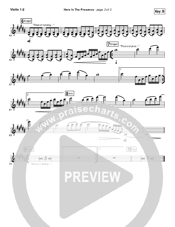 Here In The Presence Violin 1/2 (Elevation Worship)