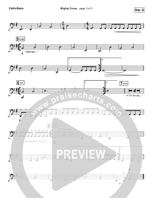 Mighty Cross Cello/Bass (Elevation Worship)