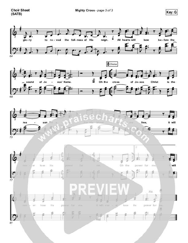 Mighty Cross Choir Sheet (SATB) (Elevation Worship)