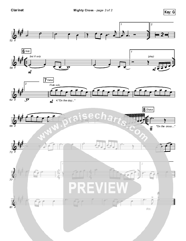 Mighty Cross Clarinet (Elevation Worship)