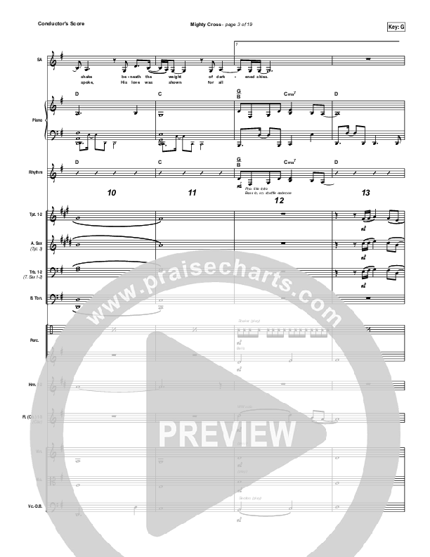 Mighty Cross Conductor's Score (Elevation Worship)