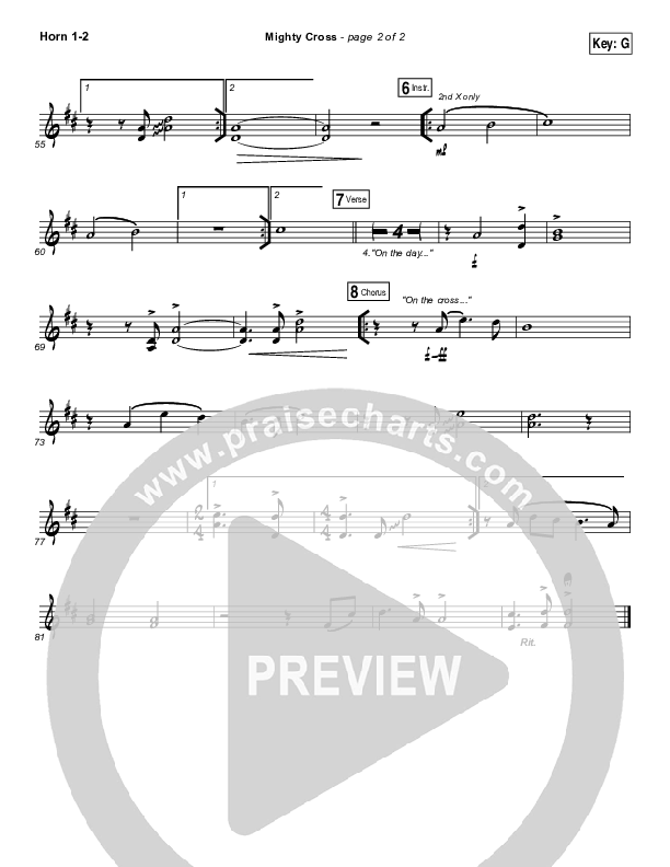 Mighty Cross French Horn 1/2 (Elevation Worship)