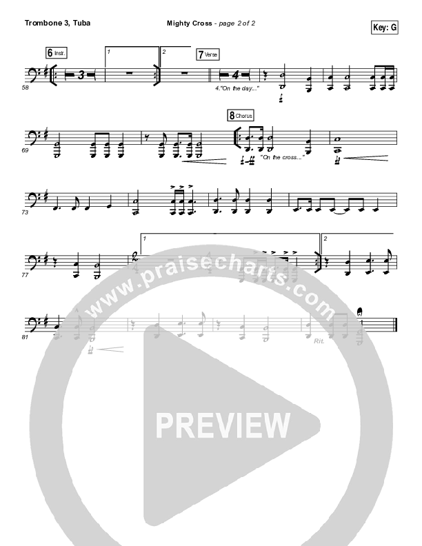 Mighty Cross Trombone 3/Tuba (Elevation Worship)