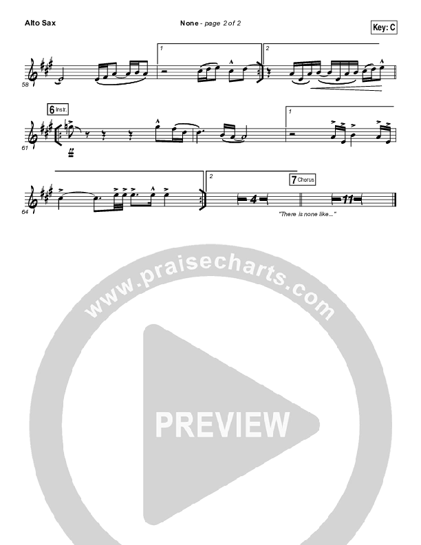 None Alto Sax (Elevation Worship)