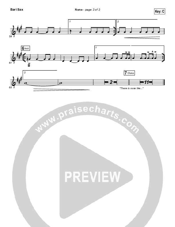 None Bari Sax (Elevation Worship)