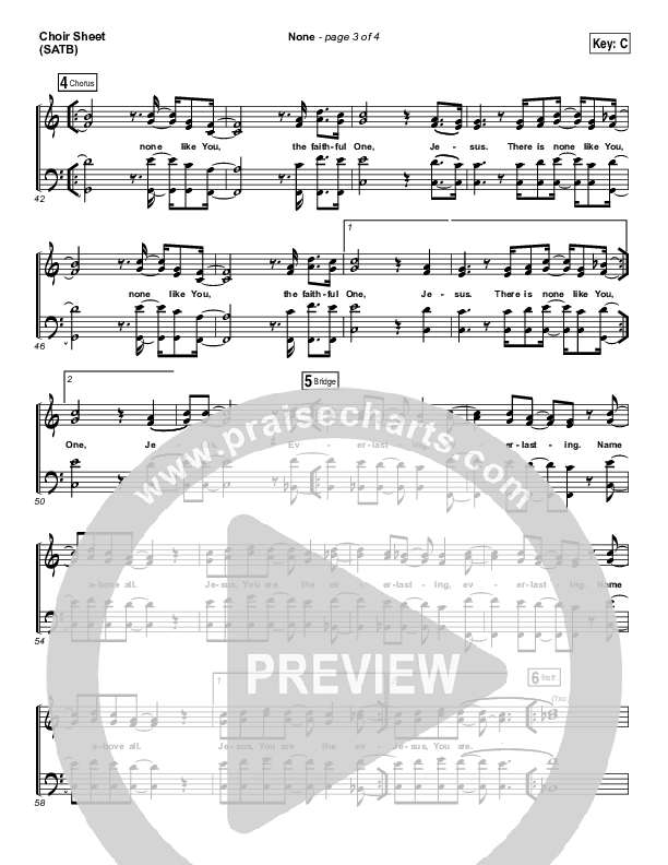 None Choir Sheet (SATB) (Elevation Worship)