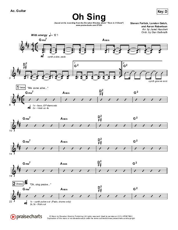 Oh Sing Acoustic Guitar (Elevation Worship)