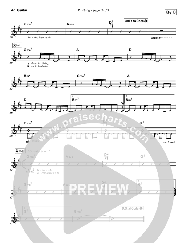 Oh Sing Acoustic Guitar (Elevation Worship)