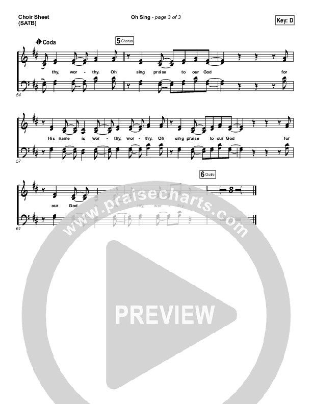 Oh Sing Choir Vocals (SATB) (Elevation Worship)