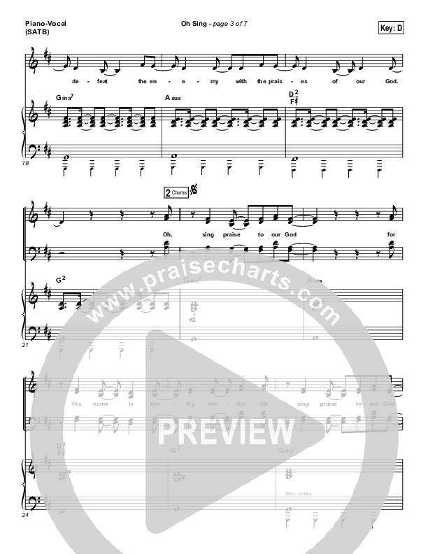 Oh Sing Piano/Vocal (SATB) (Elevation Worship)