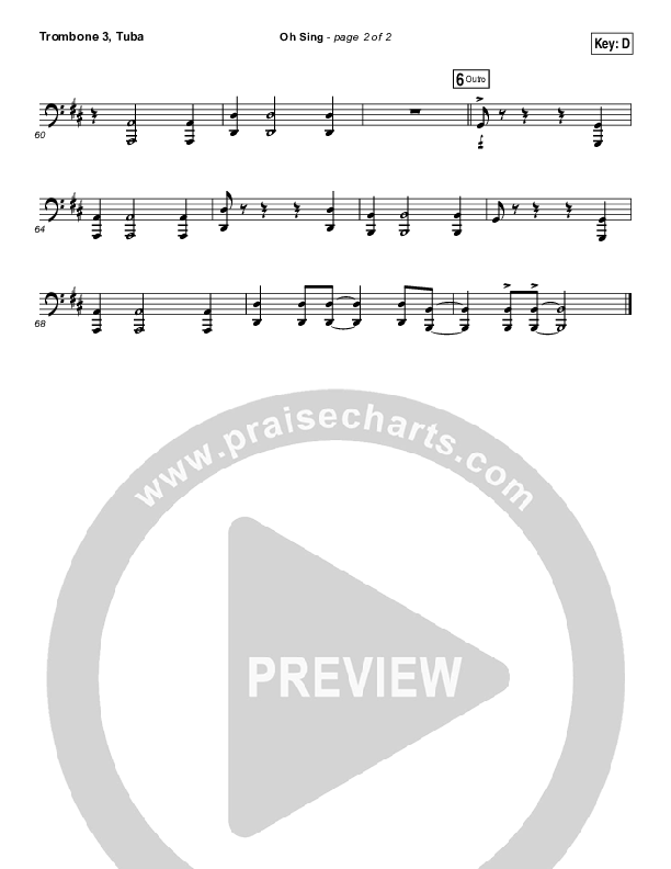 Oh Sing Trombone 3/Tuba (Elevation Worship)