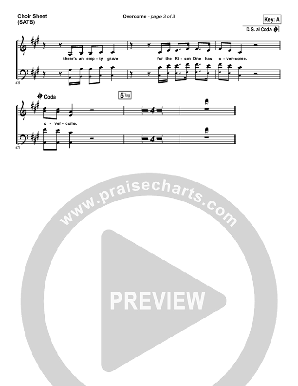 Overcome Choir Vocals (SATB) (Elevation Worship)