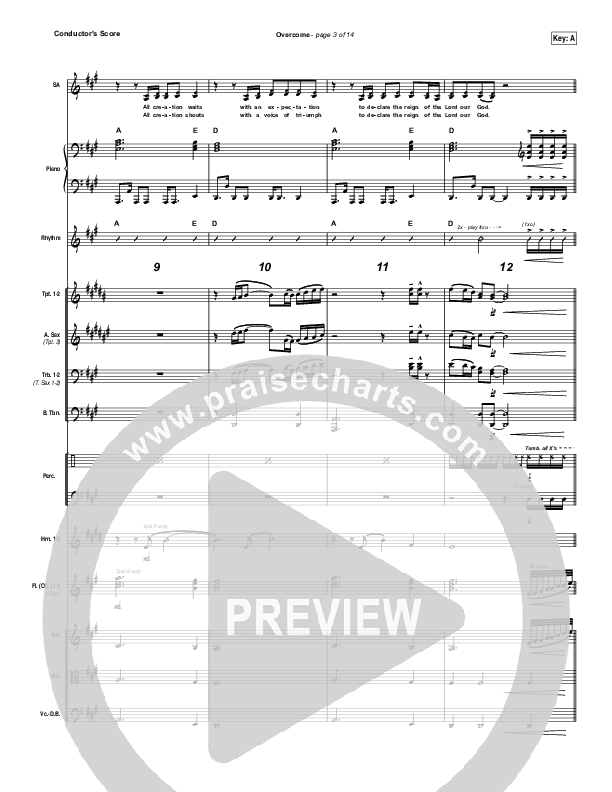 Overcome Conductor's Score (Elevation Worship)