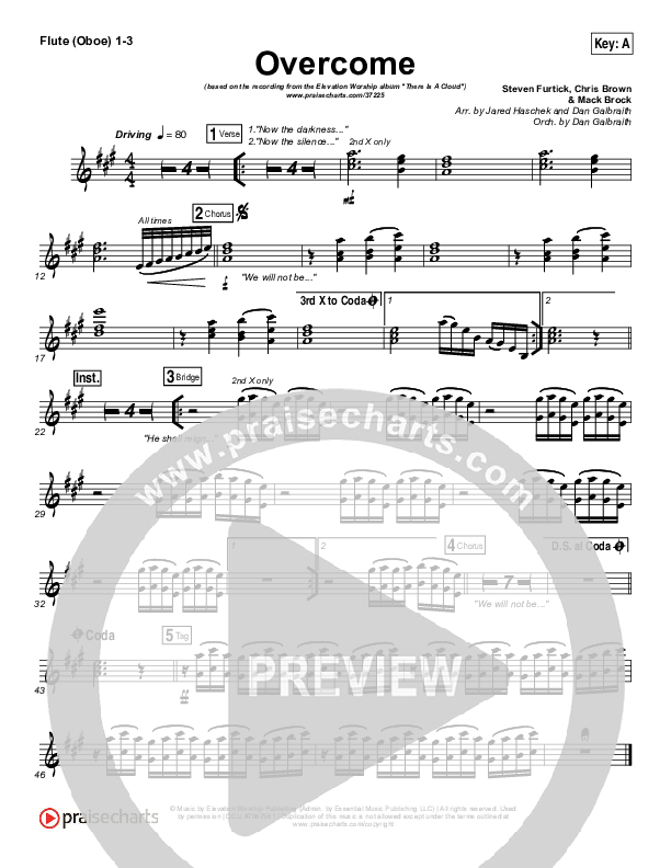 Overcome Flute/Oboe 1/2/3 (Elevation Worship)