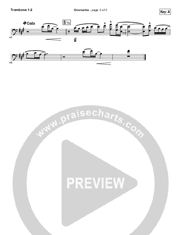 Overcome Trombone 1/2 (Elevation Worship)
