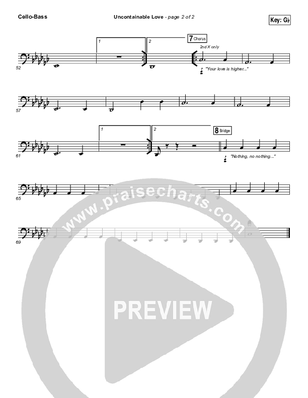 Uncontainable Love Cello/Bass (Elevation Worship)