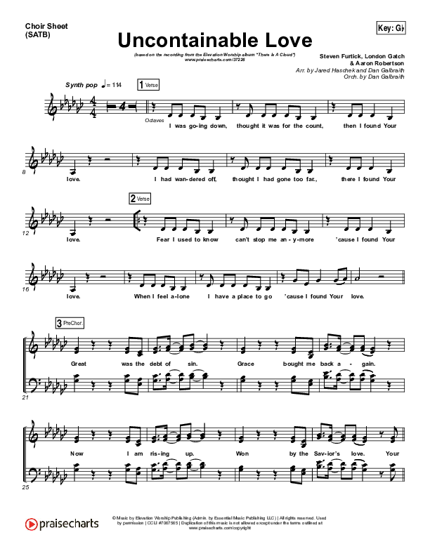 Uncontainable Love Choir Vocals (SATB) (Elevation Worship)