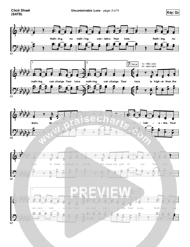Uncontainable Love Choir Sheet (SATB) (Elevation Worship)