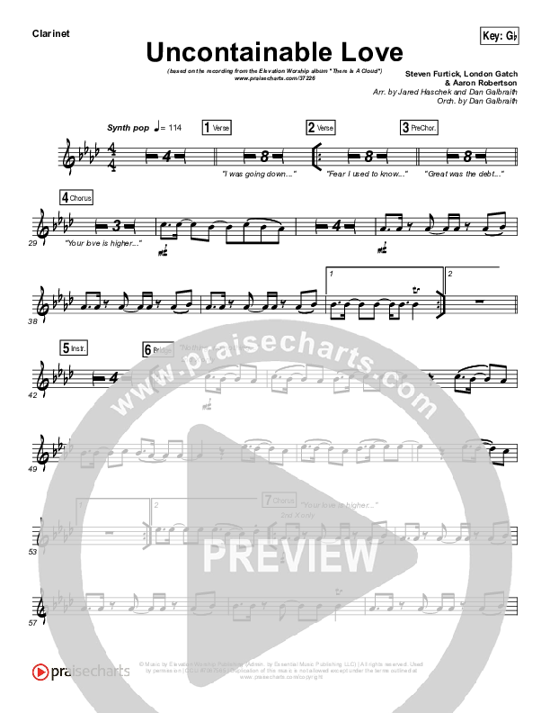 Uncontainable Love Clarinet (Elevation Worship)