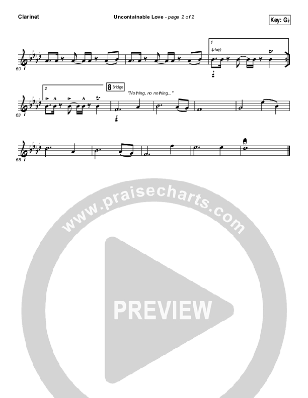 Uncontainable Love Clarinet (Elevation Worship)