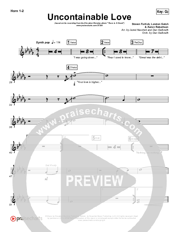 Uncontainable Love French Horn 1/2 (Elevation Worship)