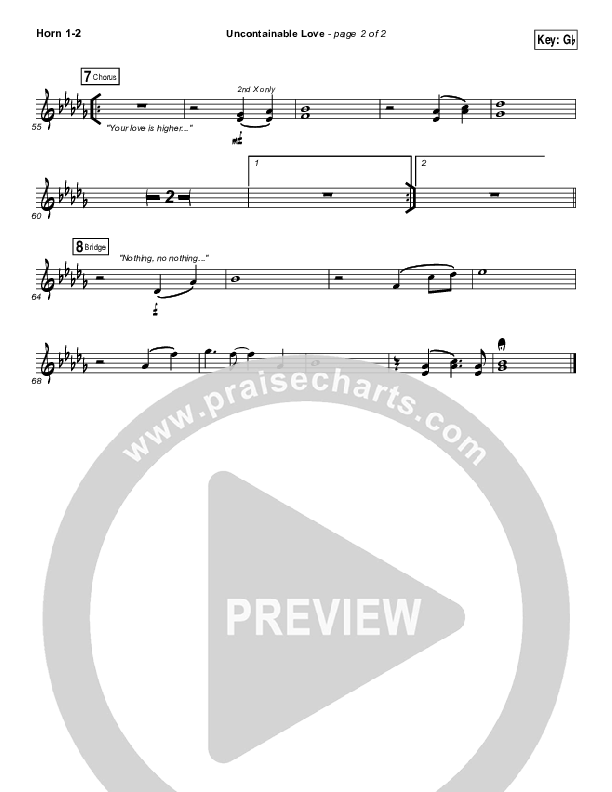 Uncontainable Love French Horn 1/2 (Elevation Worship)