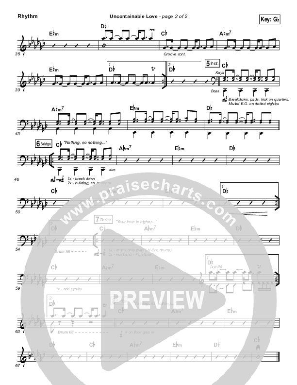 Uncontainable Love Rhythm Chart (Elevation Worship)