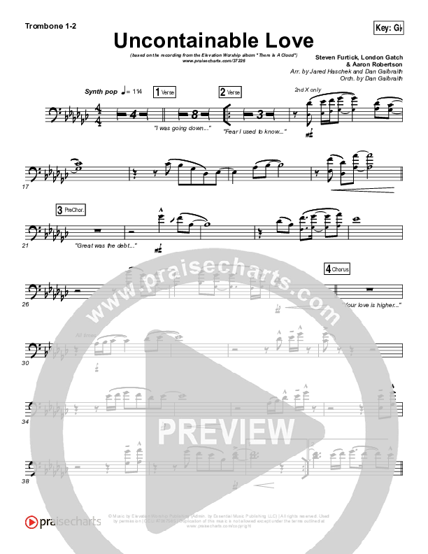 Uncontainable Love Trombone 1/2 (Elevation Worship)