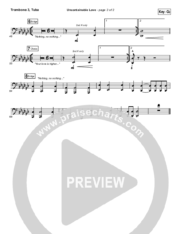 Uncontainable Love Trombone 3/Tuba (Elevation Worship)