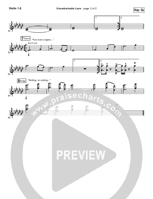 Uncontainable Love Violin 1/2 (Elevation Worship)