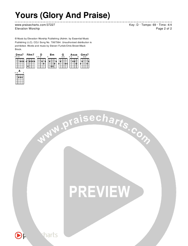 Yours (Glory And Praise) Chords & Lyrics (Elevation Worship)