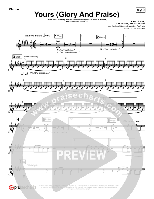 Yours (Glory And Praise) Wind Pack (Elevation Worship)