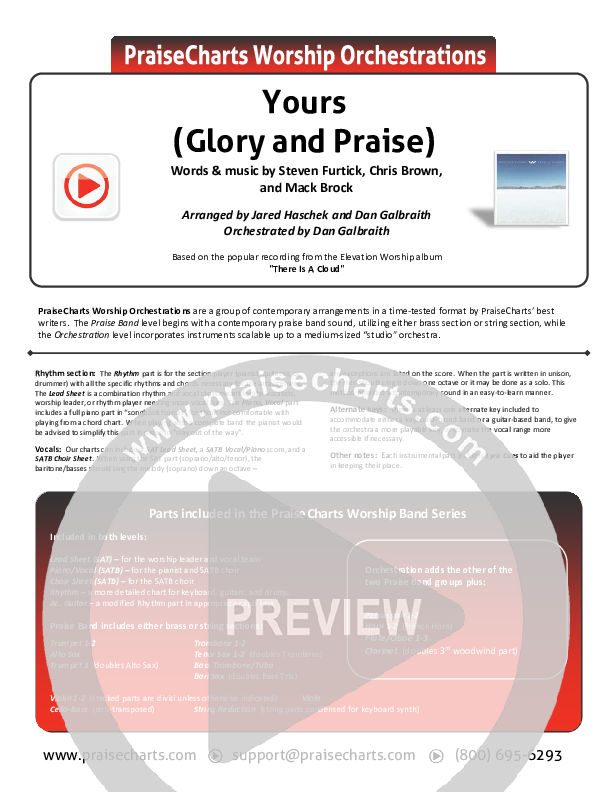 Yours (Glory And Praise) Orchestration (Elevation Worship)
