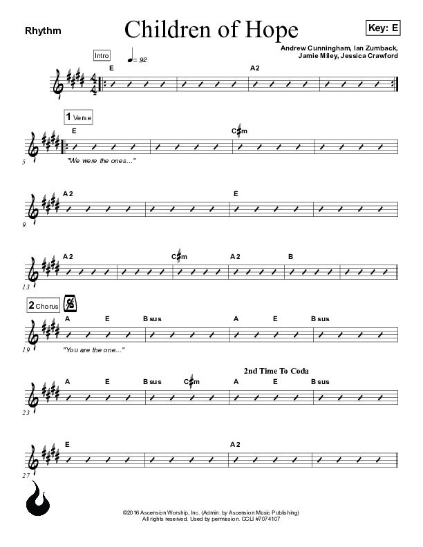Children Of Hope Rhythm Chart (Ascension Worship)