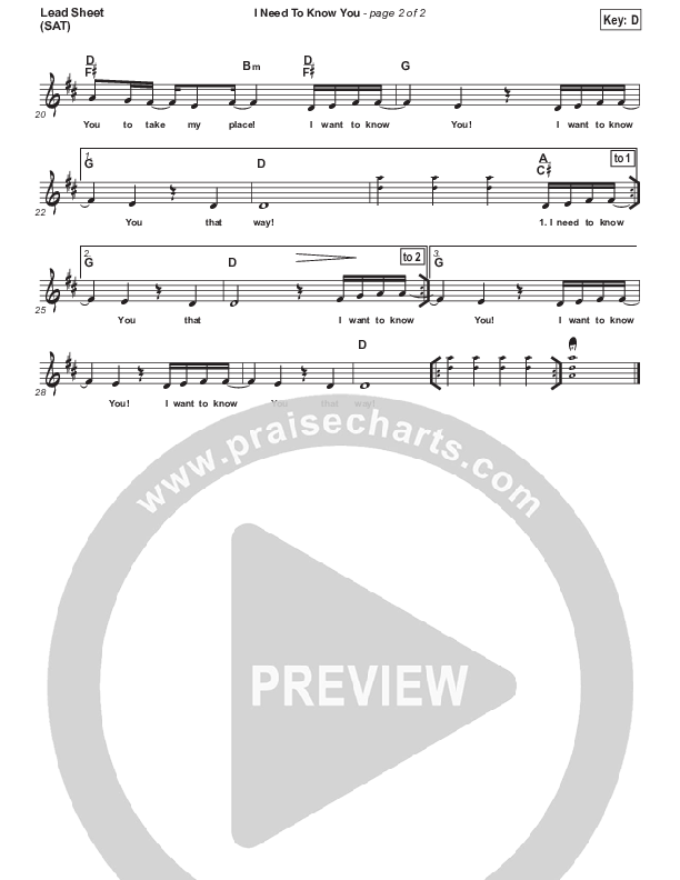 I Need To Know Lead (SAT) (Dennis Jernigan)