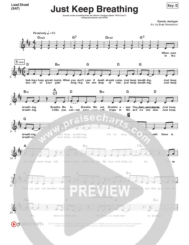 Just Keep Breathing Lead (SAT) (Dennis Jernigan)