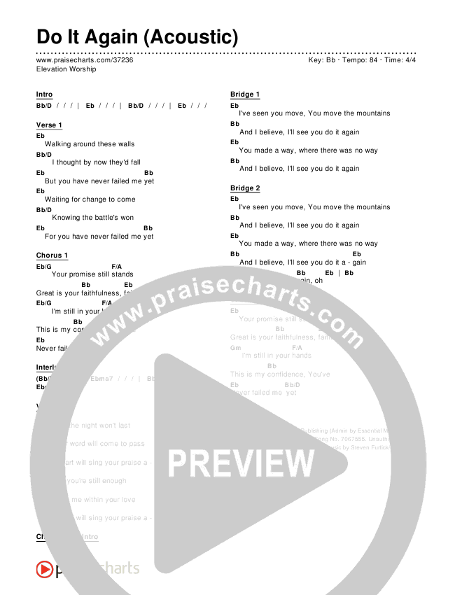 Do It Again (Acoustic) Chords & Lyrics (Elevation Worship)
