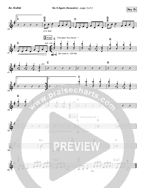 Do It Again (Acoustic) Acoustic Guitar (Elevation Worship)