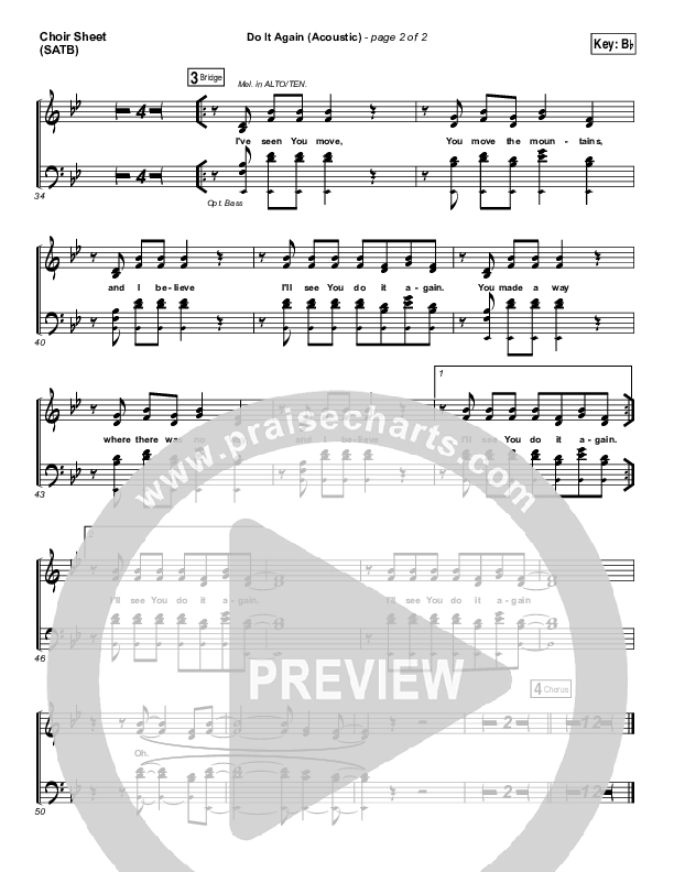 Do It Again (Acoustic) Choir Vocals (SATB) (Elevation Worship)