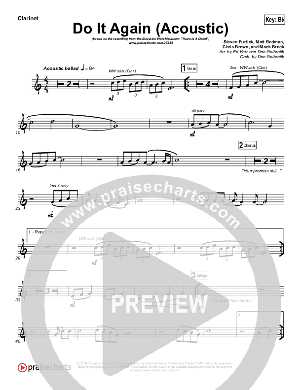 Do It Again (Acoustic) Clarinet (Elevation Worship)