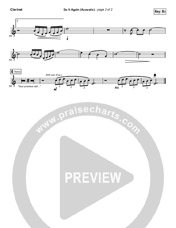 Do It Again (Acoustic) Clarinet (Elevation Worship)