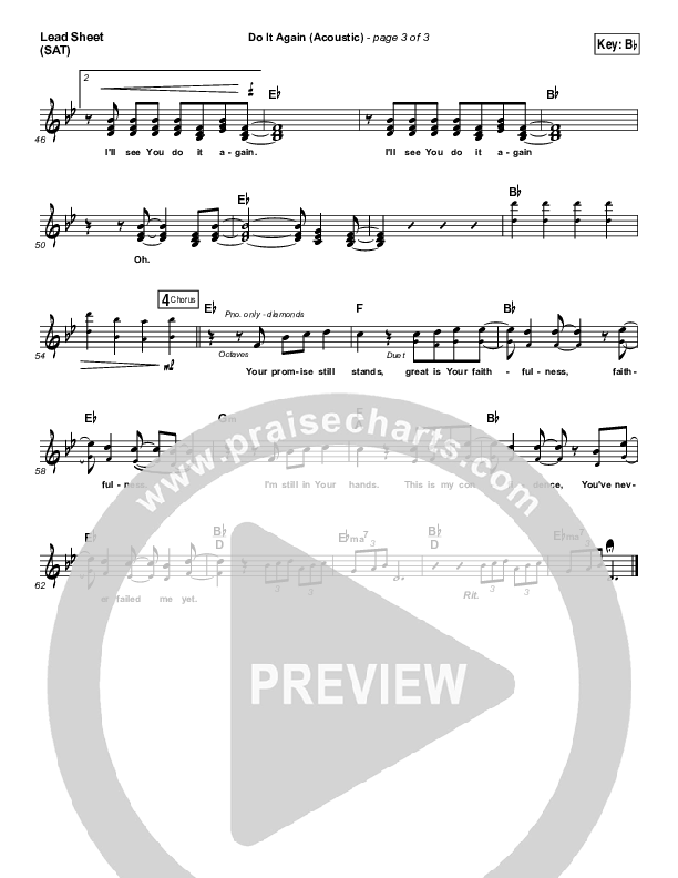 Do It Again (Acoustic) Lead Sheet (SAT) (Elevation Worship)